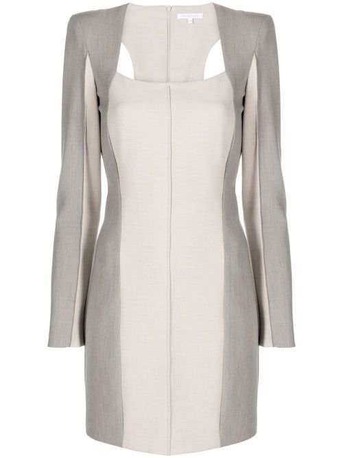 Long-sleeve minidress - Neutrals
