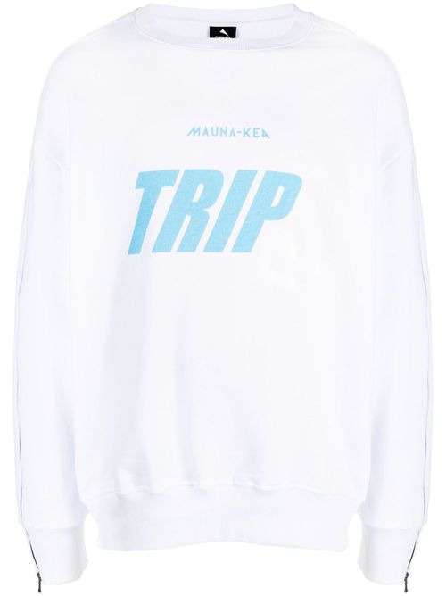 X Triple J logo-print zip-sleeve sweatshirt - White