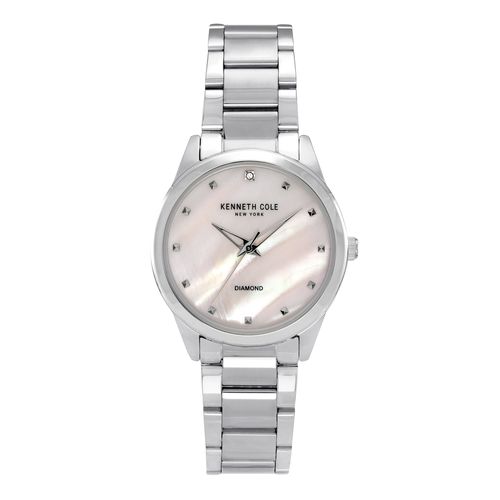 Diamond-Accented Quartz Watch — Silver