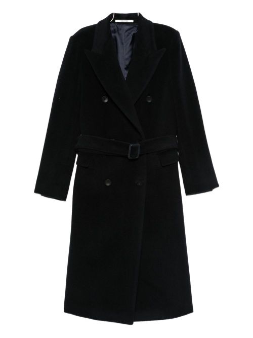 Wool Double-Breasted Coat — Black