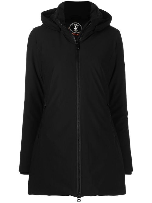 Lila detachable-hood coat - Black