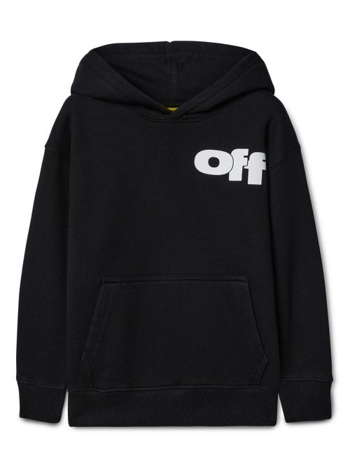 Type Graphic cotton hoodie - Black