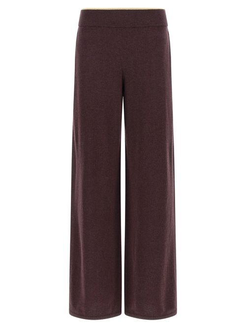 Wool-Cashmere Knit Trousers — Purple