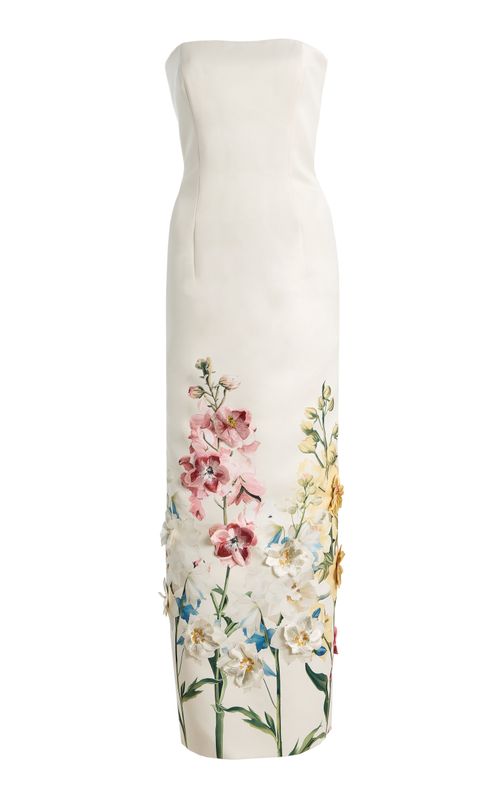 Exclusive Rayna Embroidered Satin Maxi Dress  - Moda Operandi