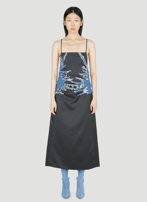Satin Whisker Dress - Woman Dresses Black Fr
