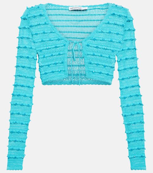 Self-Portrait Embellished striped knit cardigan