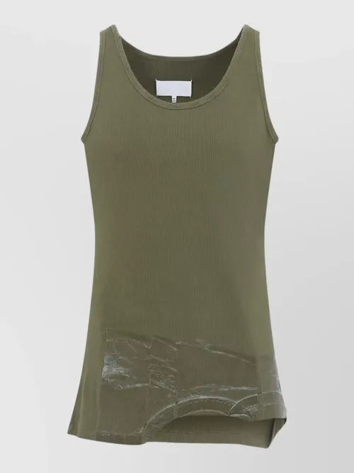 Maison Margiela - sleeveless top asymmetrical hem ribbed neckline