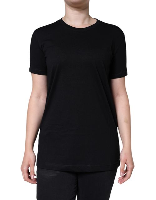 Cotton Crew Neck T-Shirt — Black