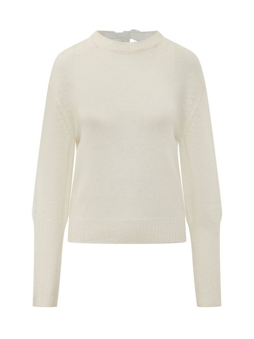 Off White Knitted Crew Neck Sweater
