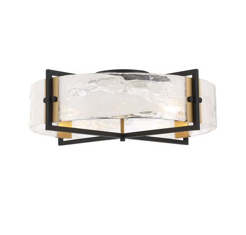 Hayward 4-Light Ceiling Light in Matte Black with Warm Brass Accent