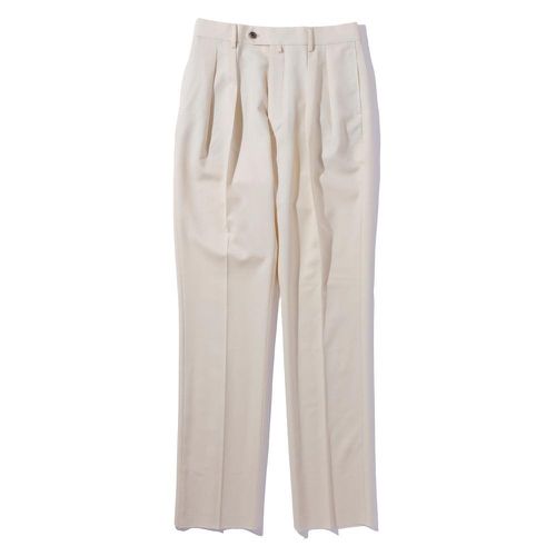 Wool Gabardine Standard Trousers Ivory