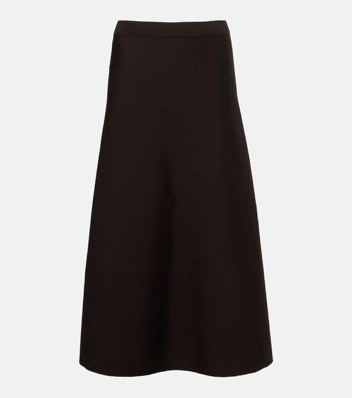 Wool, silk, and cashmere midi skirt