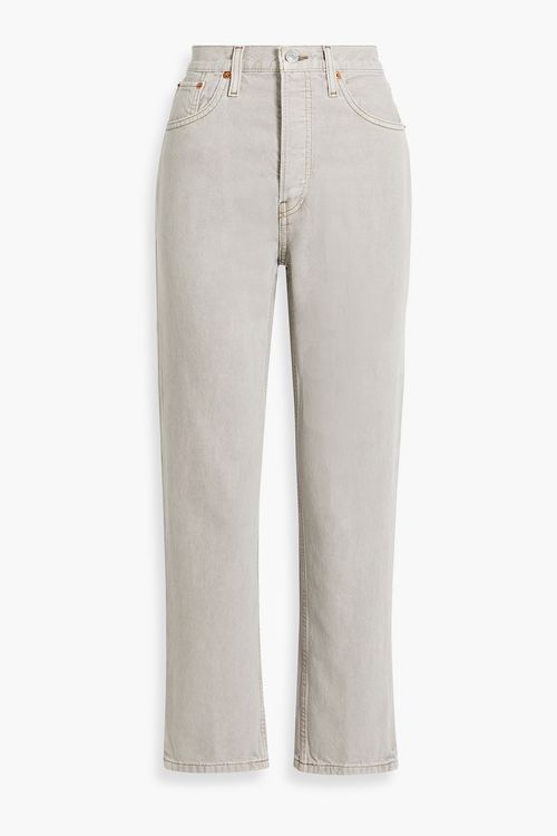 70s cropped high-rise straight-leg jeans - Gray - 29
