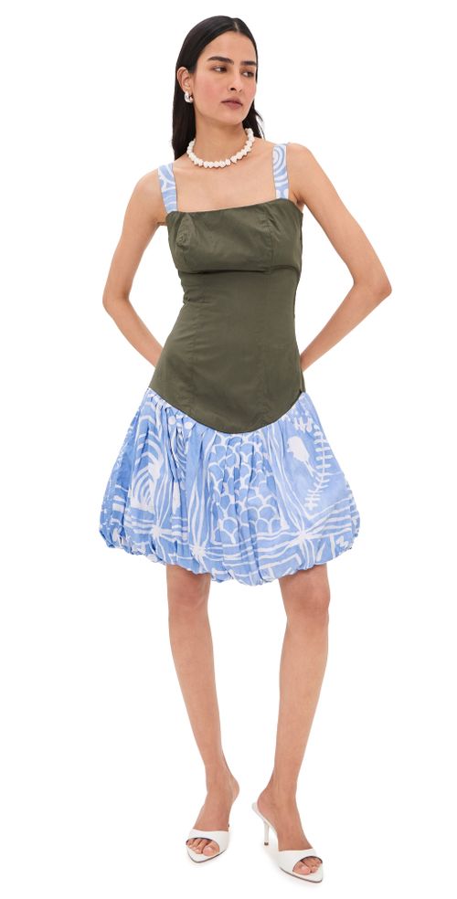 Dupe Bubble Dress GREEN & BLUE