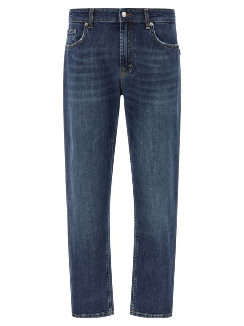 Blue Straight Mid Rise Jeans