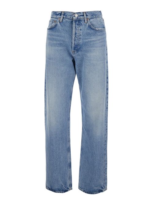 Five-Pocket High-Waist Jeans — Blue