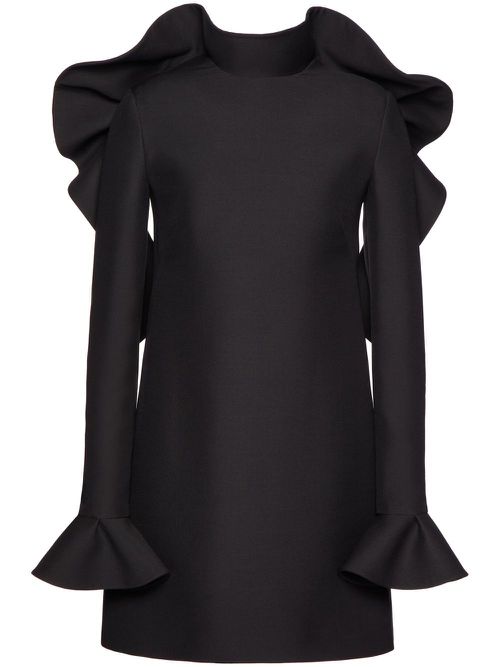 Crepe Couture ruffle-detail dress - Black