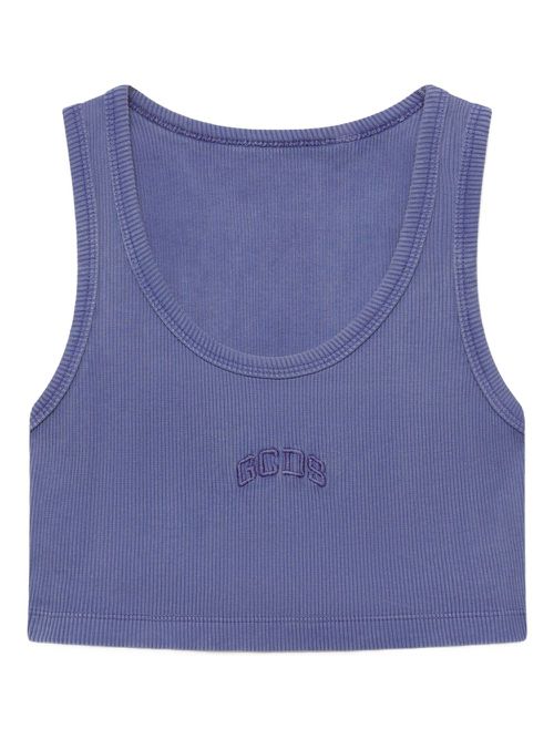 GCDS logo-embroidered tank top - Purple