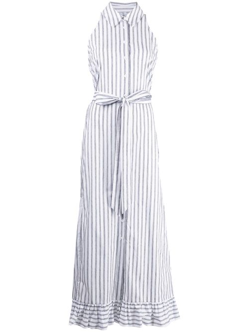 Ava striped sleeveless maxi shirtdress - Blue