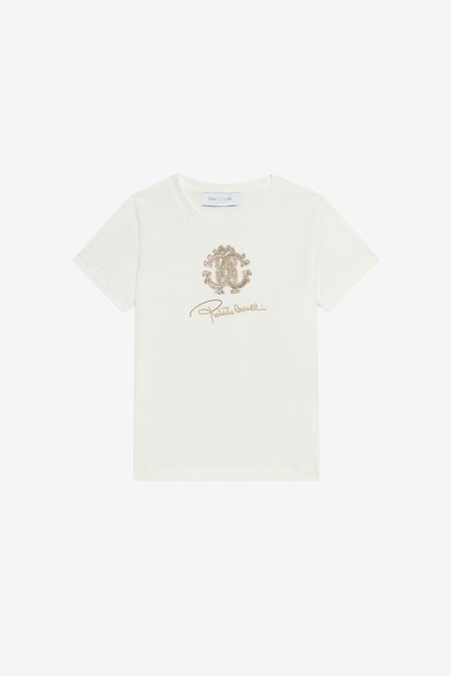 Milk White T-shirt With Rc Monogram