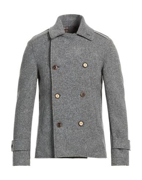 Man Coat Grey Size 38 Polyester, Acrylic, Virgin Wool, Elastane