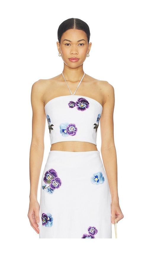Rosewater House Pansy Bustier in White. - M/L also in