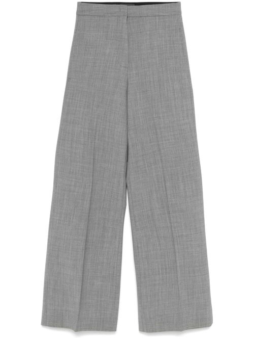 Mélange-Effect Virgin Wool Trousers — grey