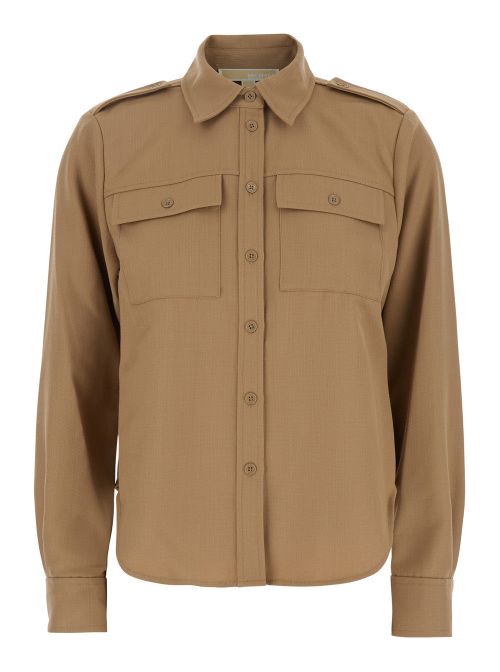 Patch Pocket Shirt — Beige