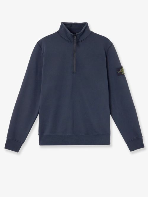 Half-Zip Organic Cotton Sweatshirt — Navy