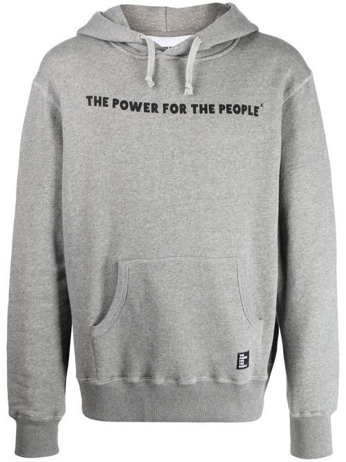 Logo-print detail hoodie - Grey