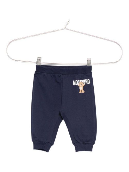Teddy-print track pants - Blue