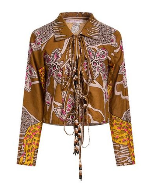 Woman Shirt Camel Size S Cotton