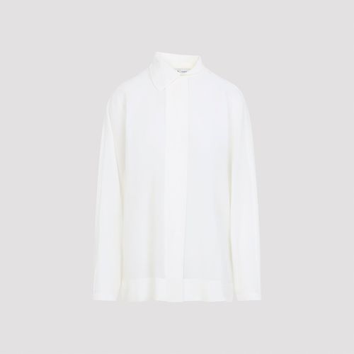 Asymmetrical Collar Shirt in Cotton Voile