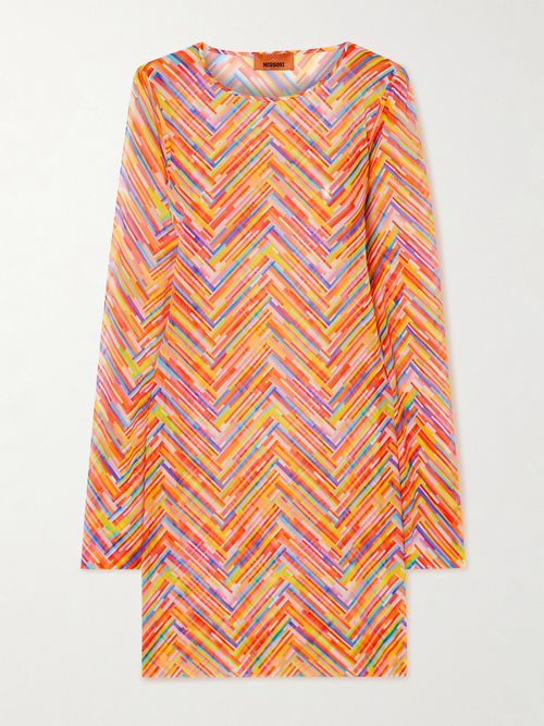 Mare Printed Stretch-tulle Mini Dress - Multi