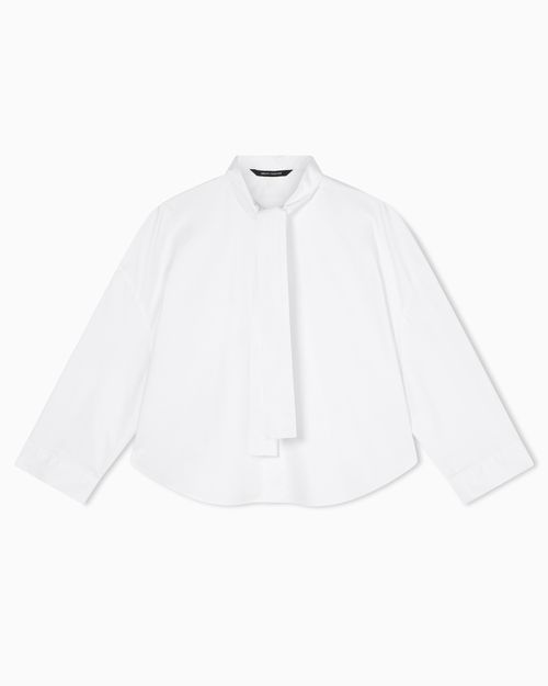 Cropped shirt with bow