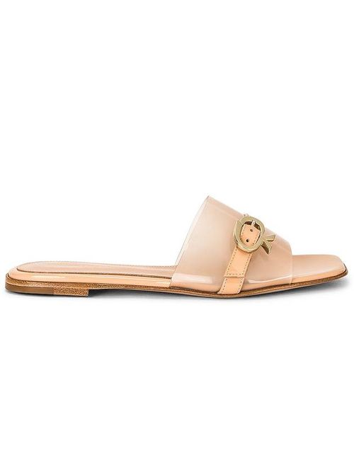 Buckle-detail square-toe sandals - Neutrals