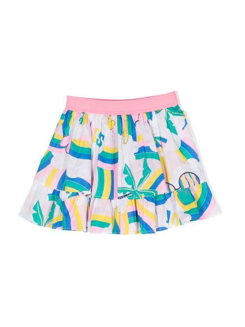 Layered cotton mini skirt - Pink