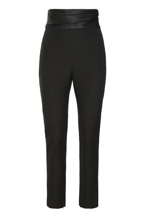 Lenro Satin-trimmed High-rise Slim Pants