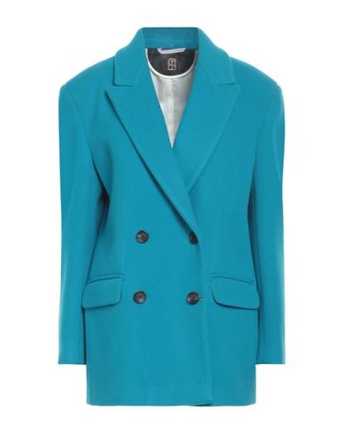 Woman Coat Turquoise Size 4 Virgin Wool