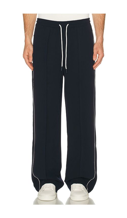 KROST Piping Track Pant in Navy. S. Also in M, L, XL/1X