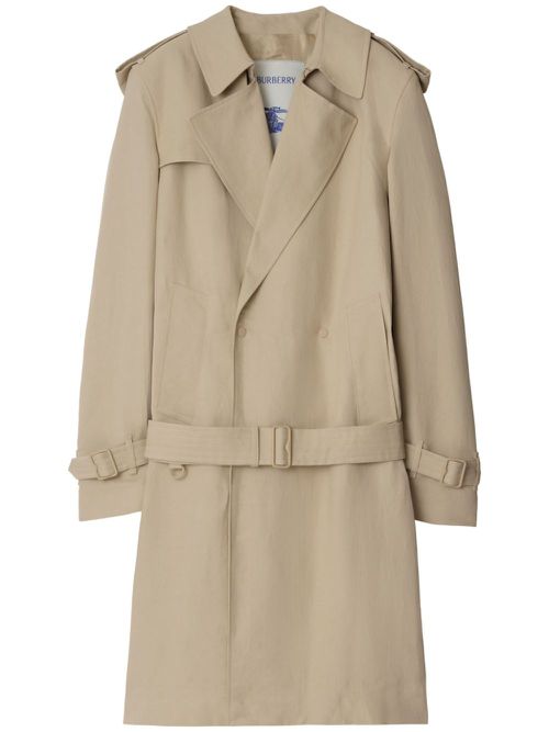 Belted-waist trench coat - Neutrals