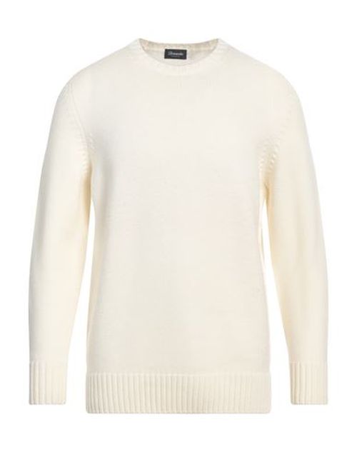 Drumohr Man Sweater Ivory Size 44 Merino Wool