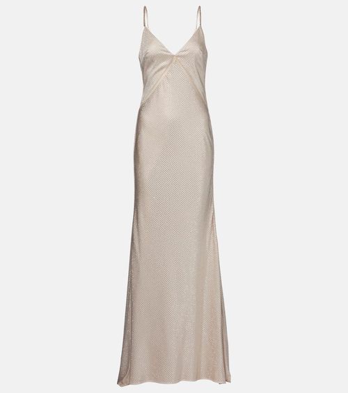 Embellished satin gown