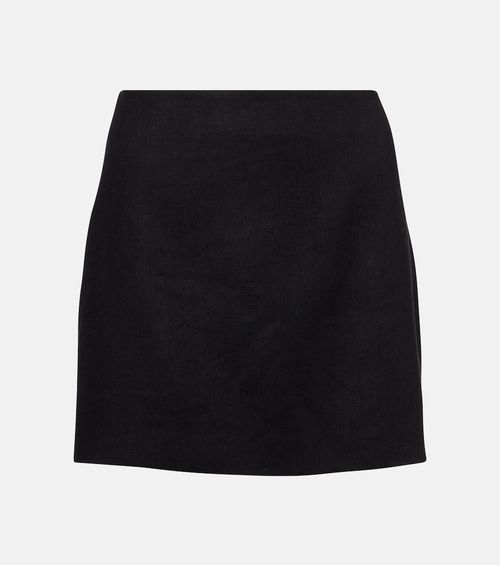 Linen-blend miniskirt