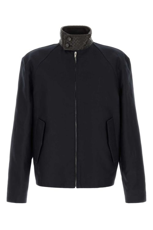 Quilted-Collar Cotton Jacket — Black