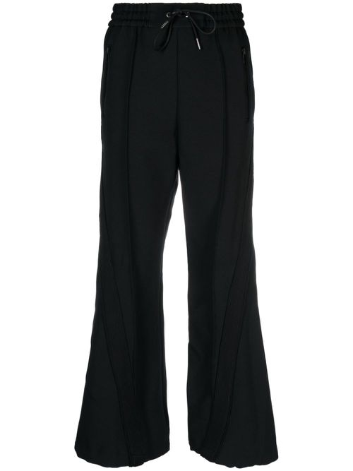 Stripe-detail straight-leg trousers - Black