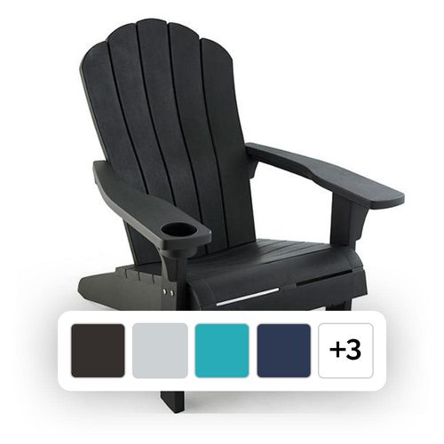 Everest Adirondack Chair with Integrated Cupholder:- Black