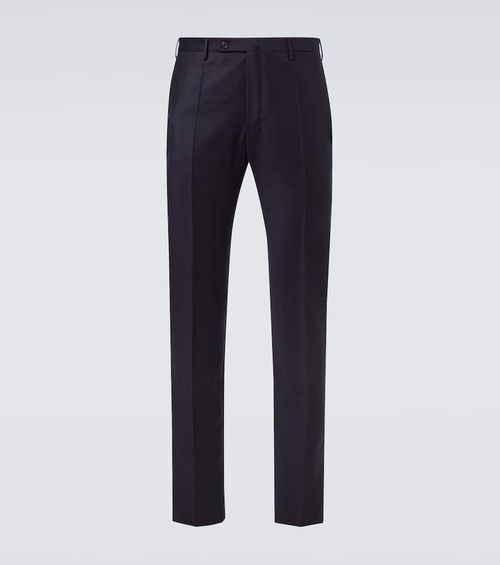 Virgin wool flannel slim pants