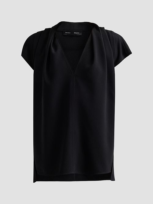 Women's Ranli Double-Faced Crepe Top - Black