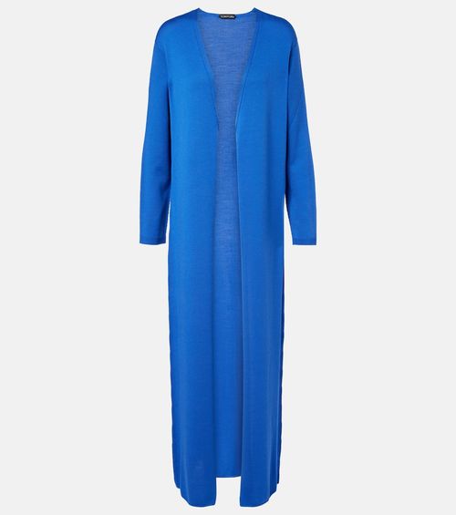 Wool piqué cardigan